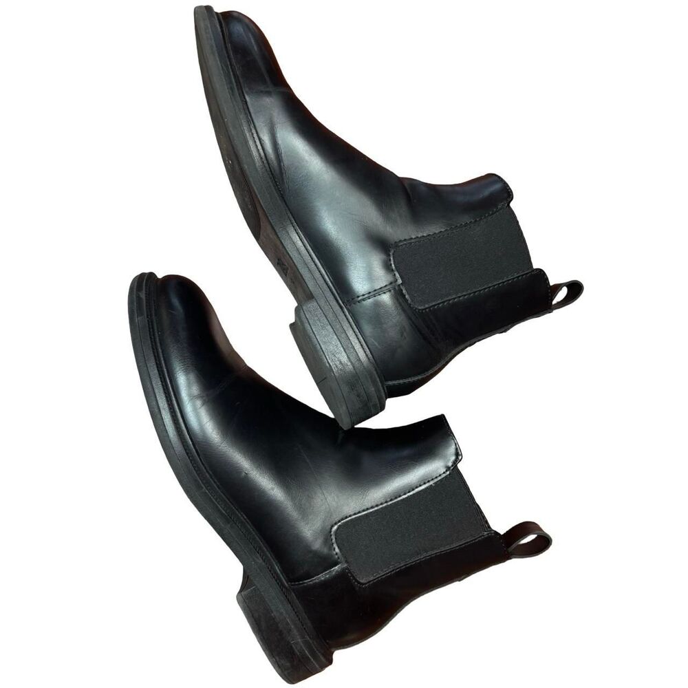 Zara Black Leather Chelsea Boots
